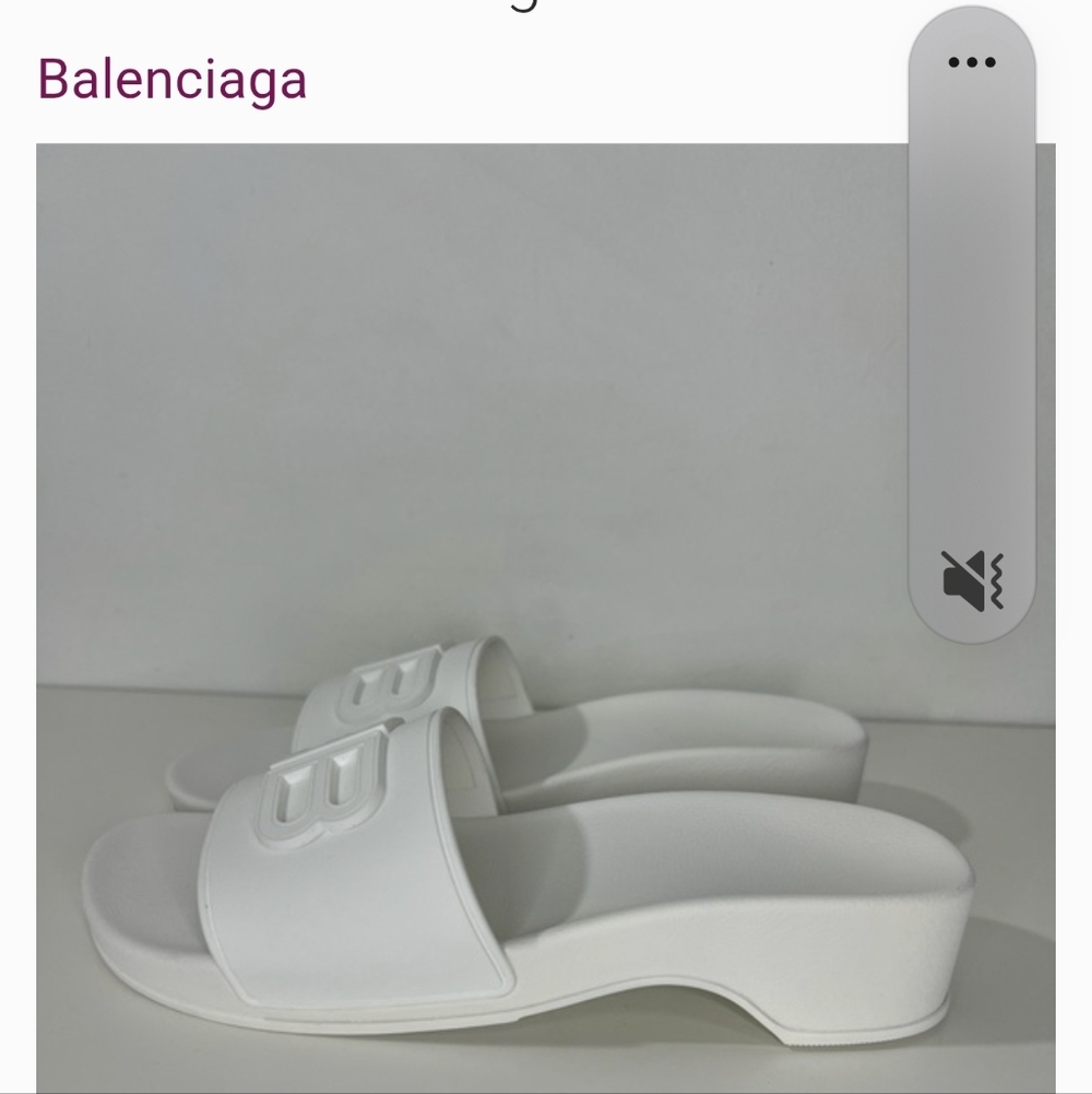 Balenciaga Women's White Slide Sandals - Picture 5 of 13